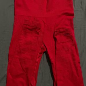 red high waisted leggings